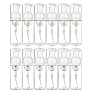 10X Travel Bottle Foamer Pump 50mL Clear Plastic Liquid Soap Dispenser Mini Size