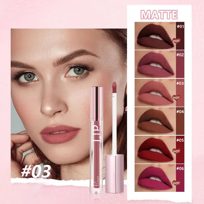 12 Color New Matte Fine Glitter Lip Gloss Cream Waterproof