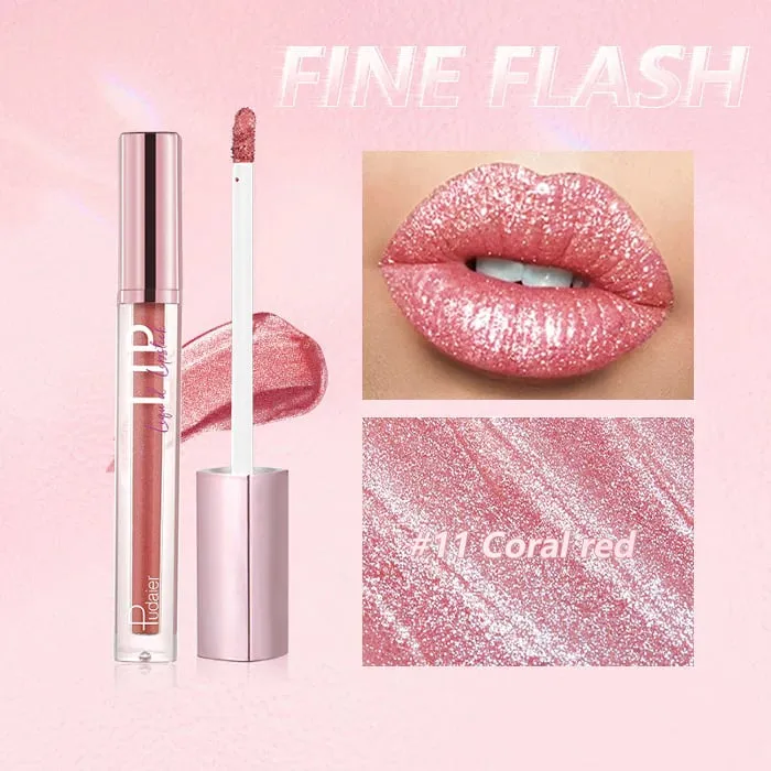 12 Color New Matte Fine Glitter Lip Gloss Cream Waterproof