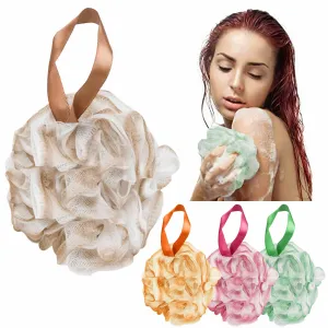 2 Pc Exfoliating Bath Sponges Scrubber Shower Puff Loofah Mesh Ball Body Brush