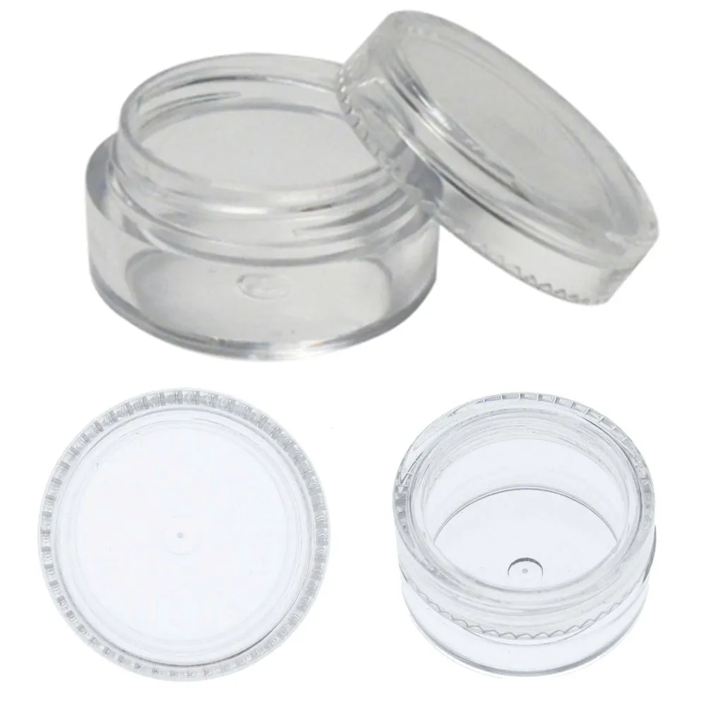 20 Pcs Clear Balm Cosmetic Jars Screw-On Lids Makeup Empty Plastic Container Pot