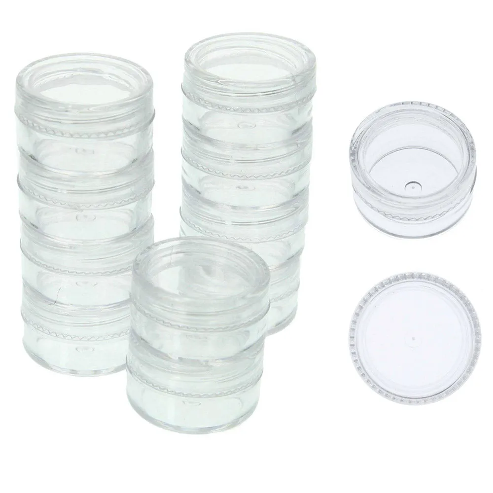 20 Pcs Clear Balm Cosmetic Jars Screw-On Lids Makeup Empty Plastic Container Pot