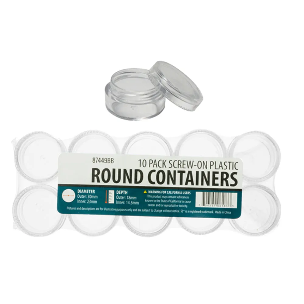 20 Pcs Clear Balm Cosmetic Jars Screw-On Lids Makeup Empty Plastic Container Pot