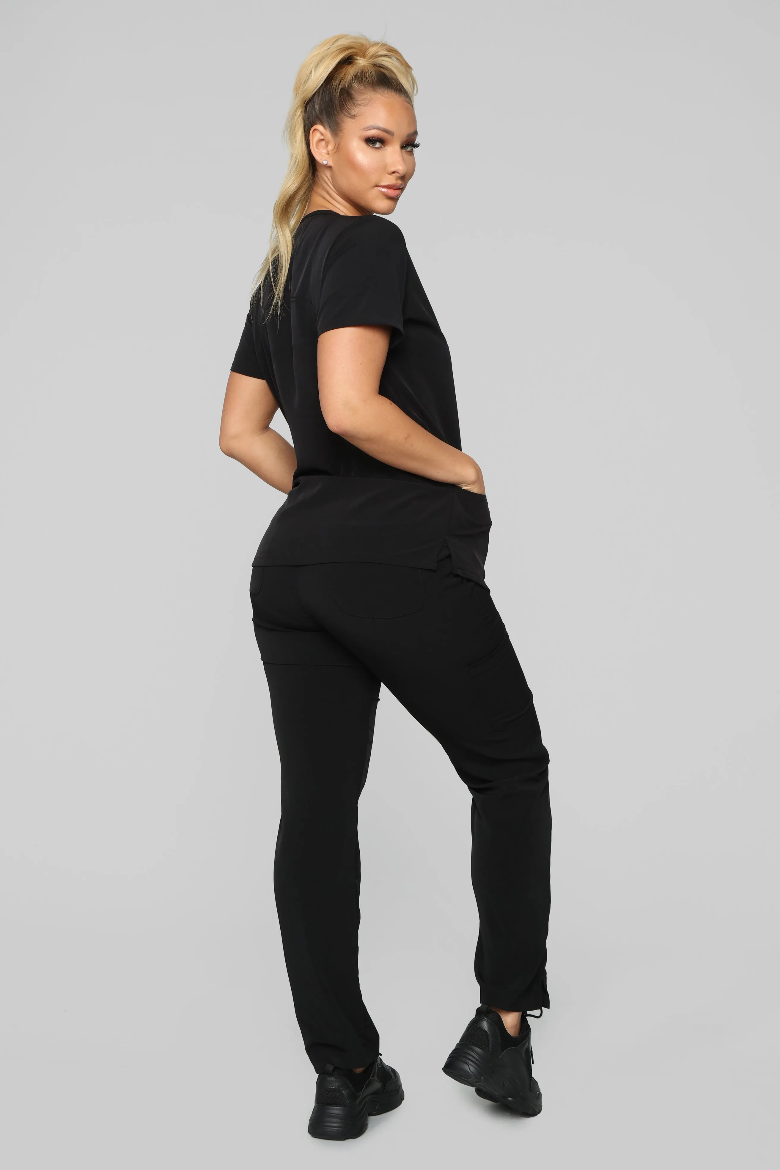 Always On Call Relaxed Fit Scrub Pant -Black