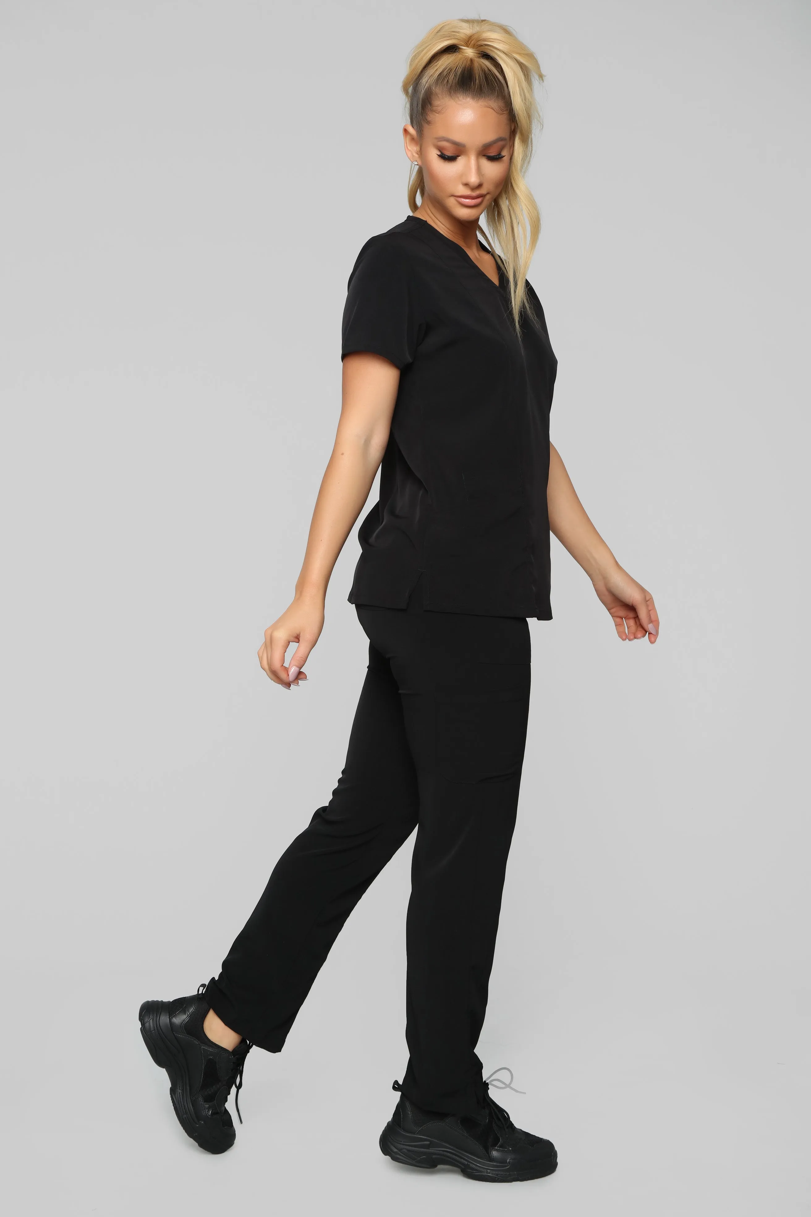 Always On Call Relaxed Fit Scrub Pant -Black
