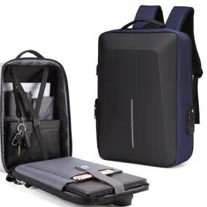 Anti-theft Hard Shell Backpack for Men - Blue
