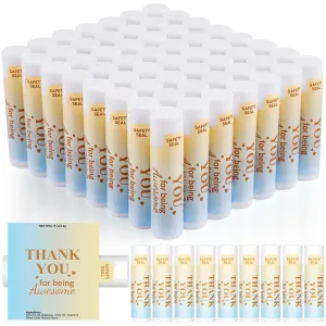 DMSKY Appreciation Gifts 60 Pcs Lip Balm Bulk, Staff Appreciation Gifts Bulk Thank You Gifts Bulk for Coworkers Teacher Worker Employee Leaving Farewell Gifts