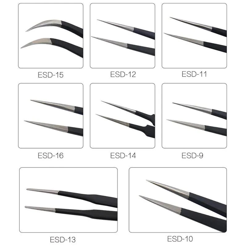 Esd Stainless Steel Tweezers - Precision Anti Static - Best Bst 15
