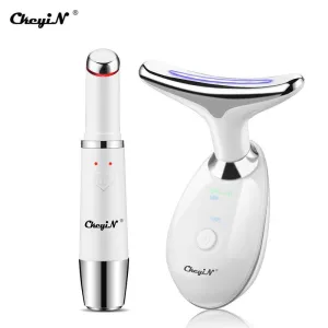 Face and  Neck Massager Lifting PhotonTherapy Heating Eye Massage Vibration Anti Wrinkle Removal Double Chin Machine