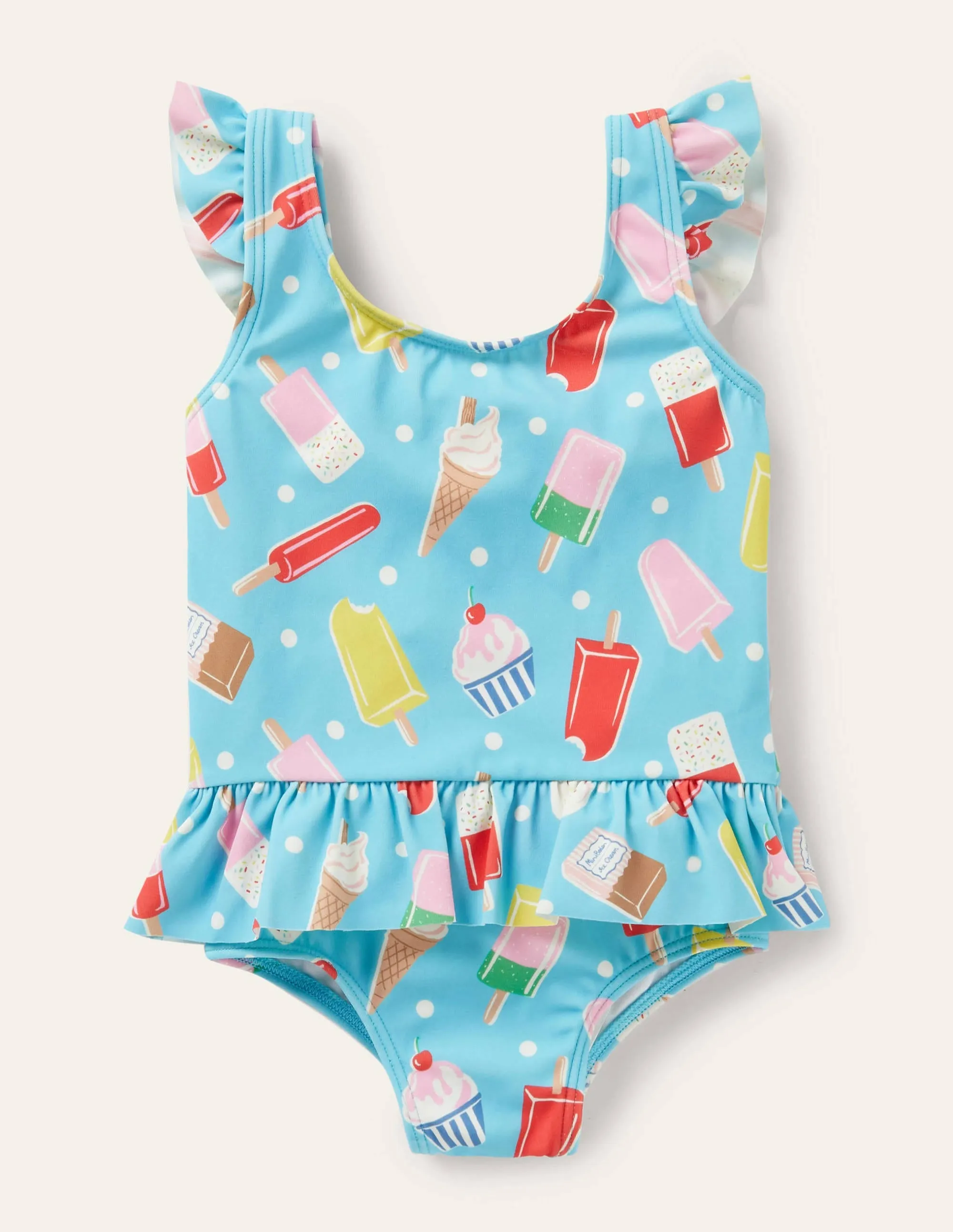 Fun Frill Sleeve Swimsuit-Multi Ice Creams