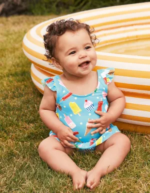 Fun Frill Sleeve Swimsuit-Multi Ice Creams