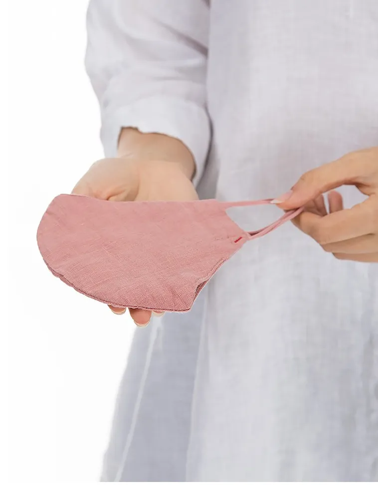 GRIZAS FACE MASK non medical  - 155 LINEN AND COTTON DUST PINK