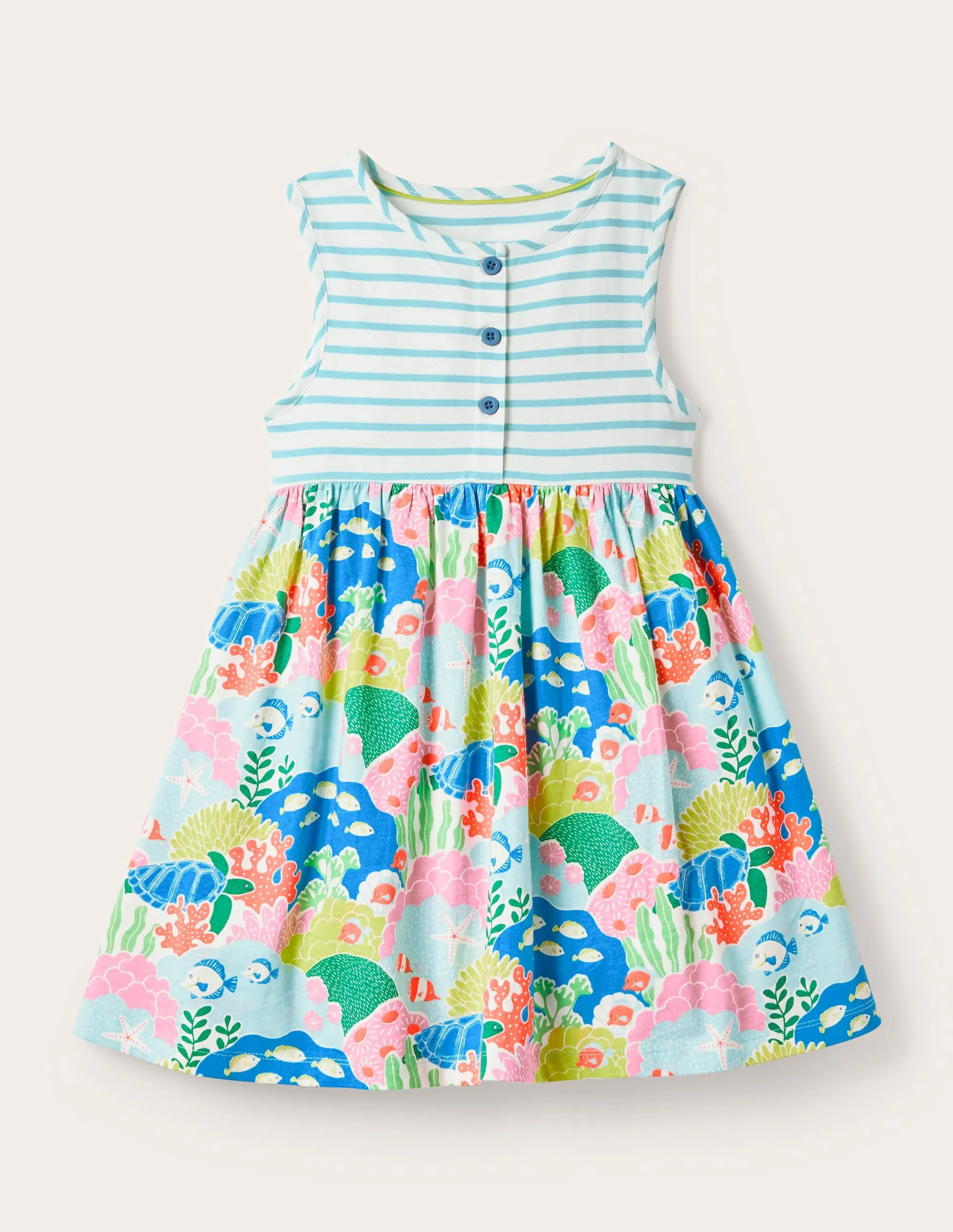 Hotchpotch Jersey Dress-Multi Coral Reef