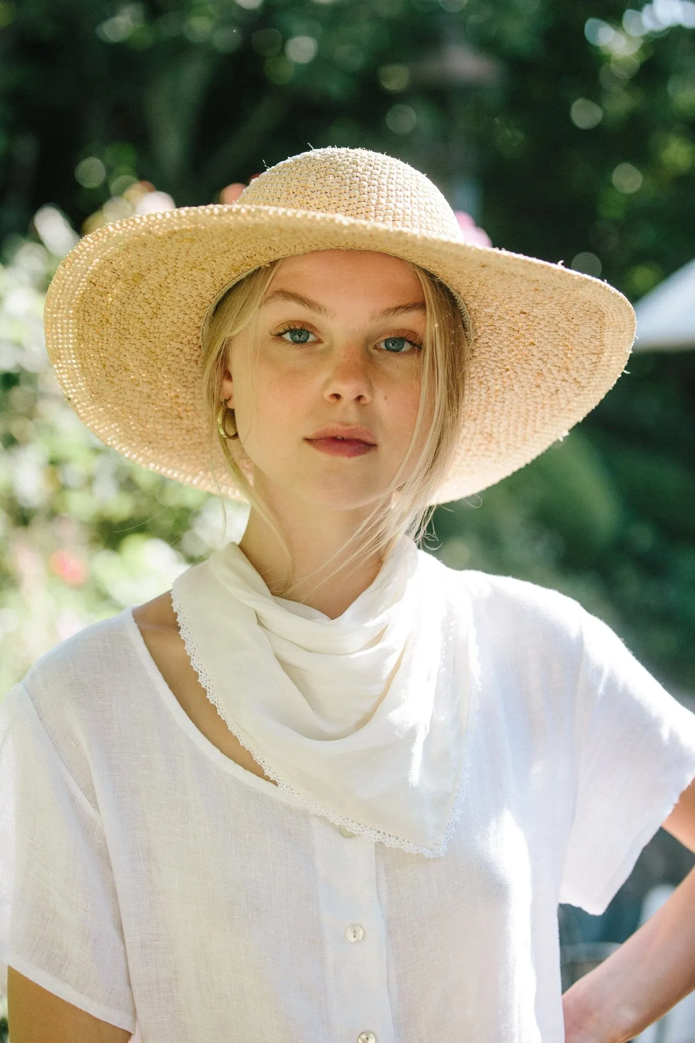 Ivory Silk Face Bandana - The Penelope Bandana