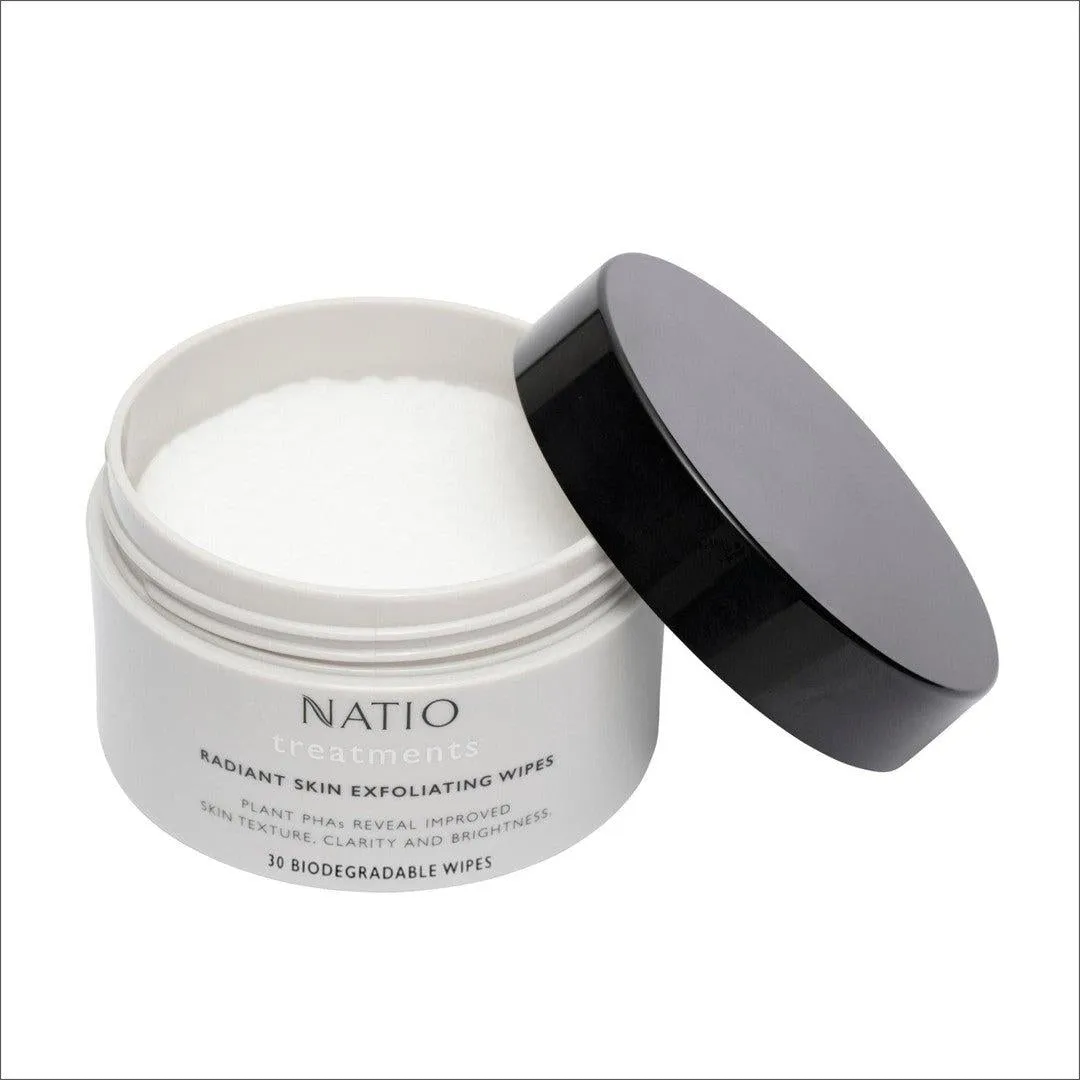 Natio Treatments Radiant Skin Exfoliating Wipes 30 wipes