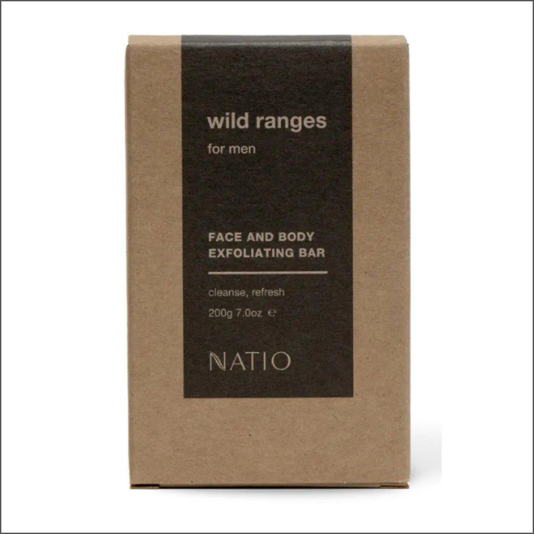 Natio Wild Ranges For Men Face And Body Exfoliating Bar 200g