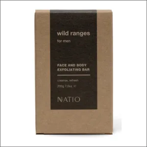 Natio Wild Ranges For Men Face And Body Exfoliating Bar 200g