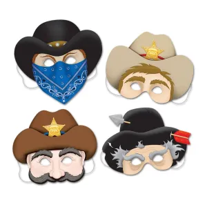 Western Party Masks (4 per Package)